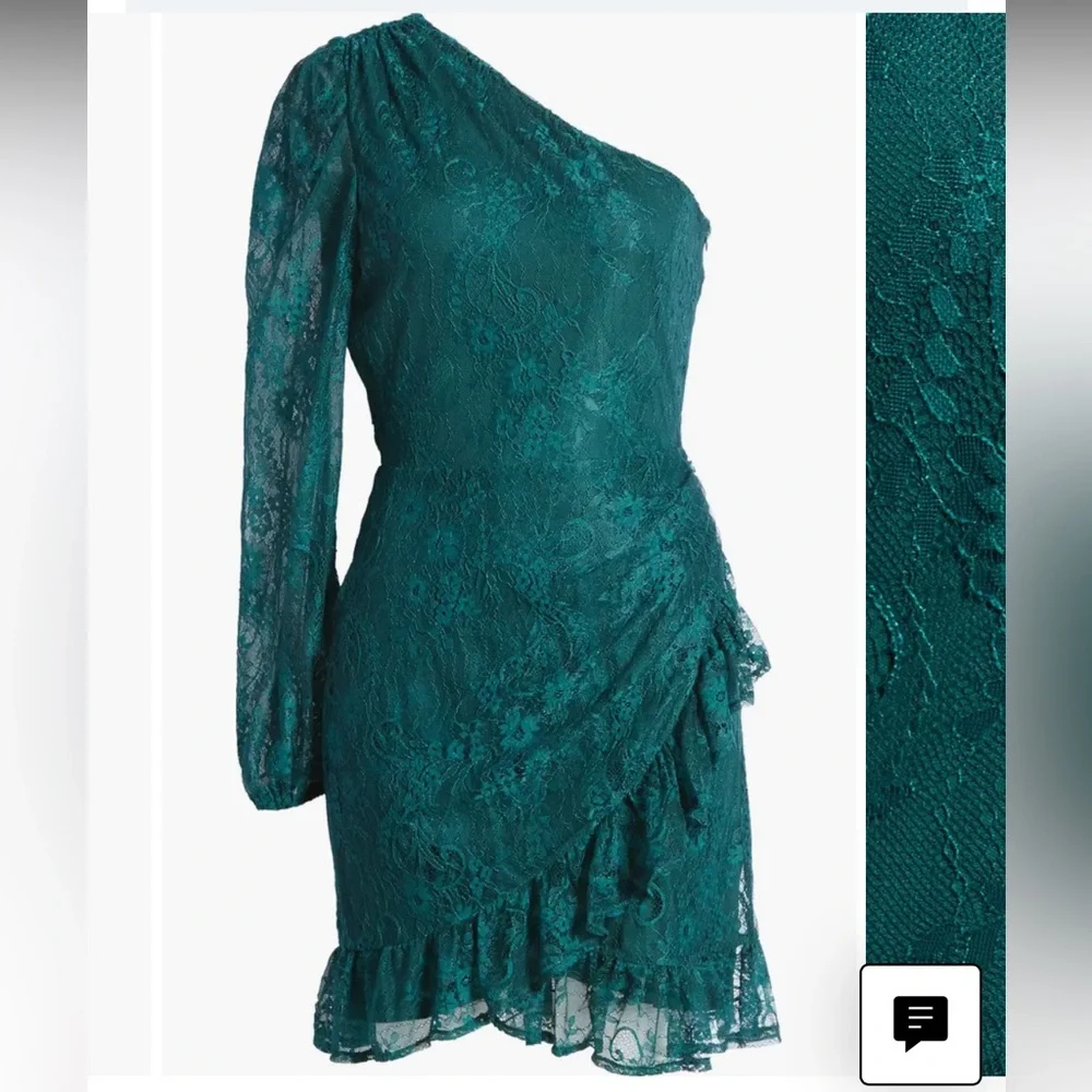 CLOSET CLEAR OUT!🎉 NWT WAYF X BFF JESS One Shoulder Lace Minidress - Picture 2 of 8